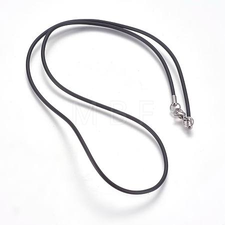 Rubber Cord Necklaces Making MAK-L023-01D-1