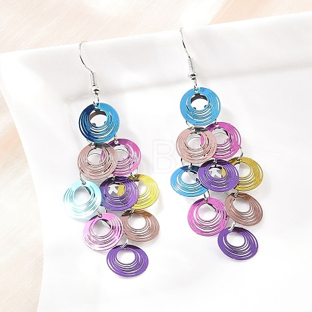430 Stainless Steel Dangle Earrings EJEW-B157-01C-1