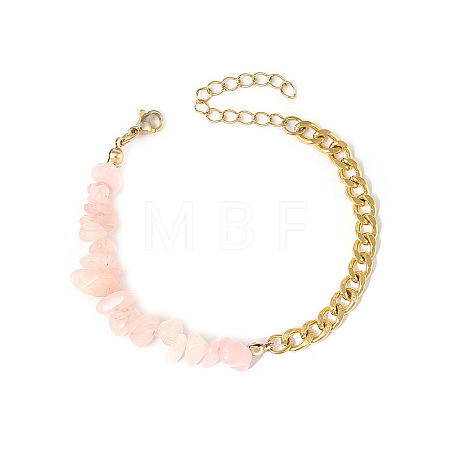 Natural Rose Quartz Beaded Bracelets PW-WG30470-01-1