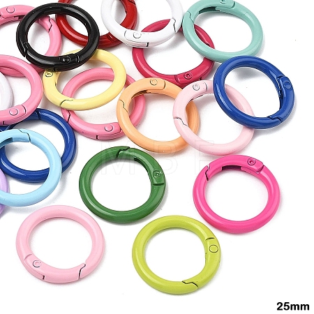 20Pcs Spray Painted Eco-Friendly Alloy Spring Gate Rings FIND-YW0017-98-1