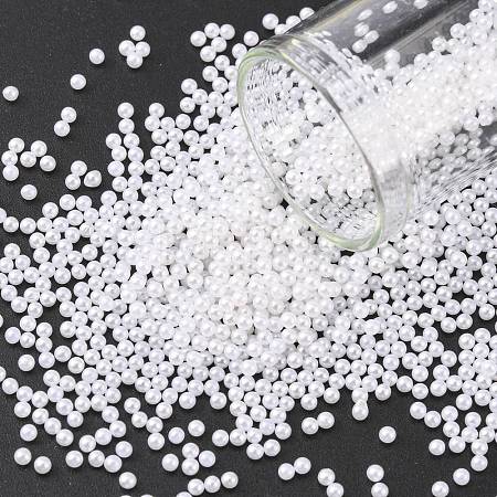 No Hole ABS Plastic Imitation Pearl Round Beads MACR-F033-2mm-24-1