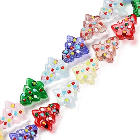 Handmade Bumpy Glass Beads Strands LAMP-F032-08A-1