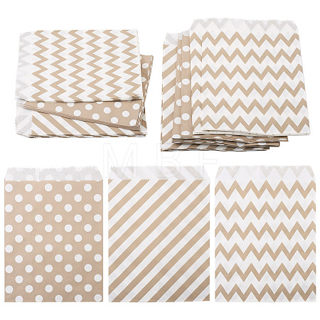 45Pcs 3 Styles Rectangle Kraft Paper Bags CARB-TA0001-14B-1