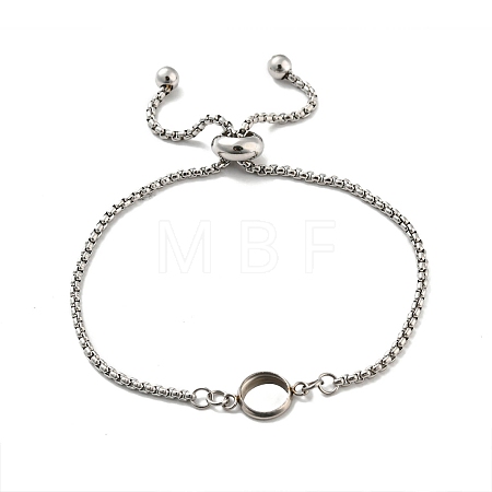 Non-Tarnish 304 Stainless Steel Round Cabochon Setting Bracelets DIY-Z026-01A-1