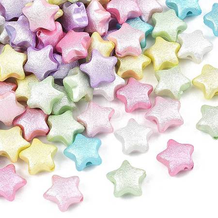 Textured Opaque ABS Imitation Pearl Beads MACR-K361-13-1