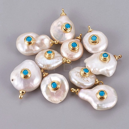 Natural Cultured Freshwater Pearl Pendants PEAR-F008-31G-04-1