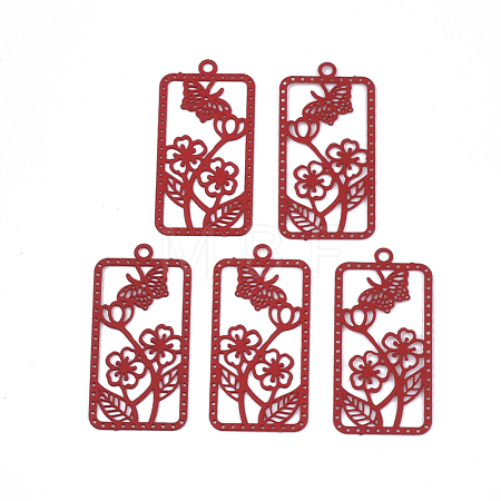 430 Stainless Steel Filigree Pendants STAS-S108-20D-1