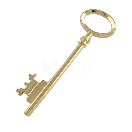 Tibetan Style Alloy Skeleton Key Large Pendants X-TIBEP-S105-G-RS-1