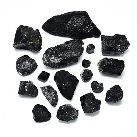 Rough Raw Natural Black Tourmaline Beads G-R485-04-1