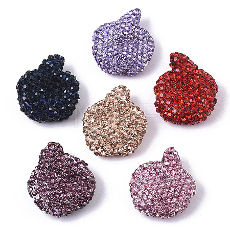 Handmade Polymer Clay Rhinestone Beads RB-T017-07-1