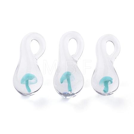 Handmade Lampwork Glass Pendants LAMP-Q028-12B-1