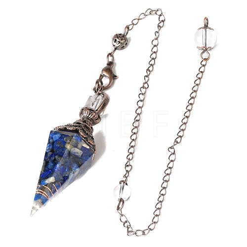 Natural Lapis Lazuli Hexagonal Pointed Dowsing Pendulums PW-WG44BA6-08-1