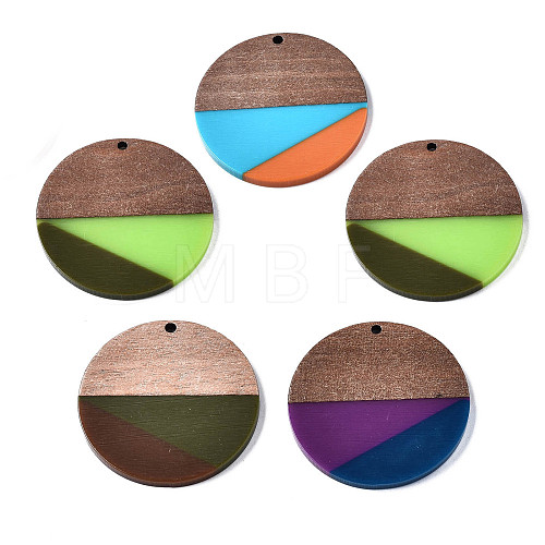 Resin & Walnut Wood Pendants RESI-S389-065A-1