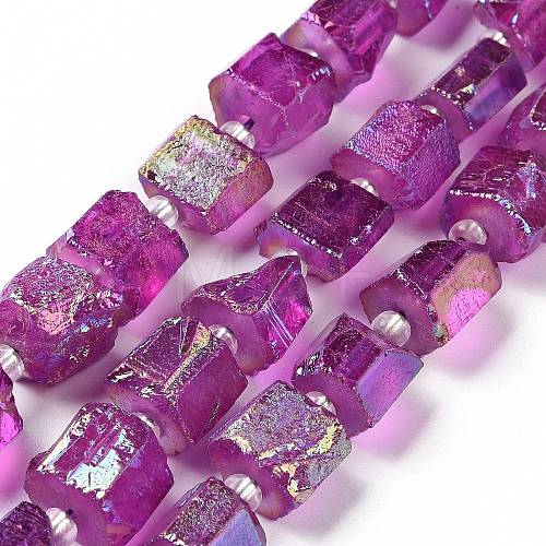 Electroplated Natural Quartz Beads Strands G-G767-02-07-1