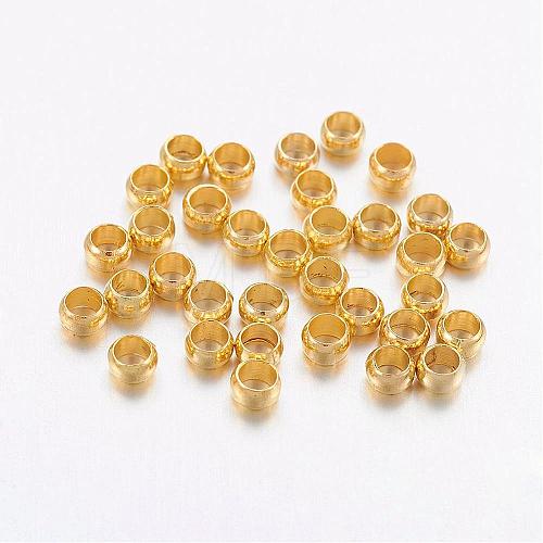Brass Crimp Beads KK-L022-G-1