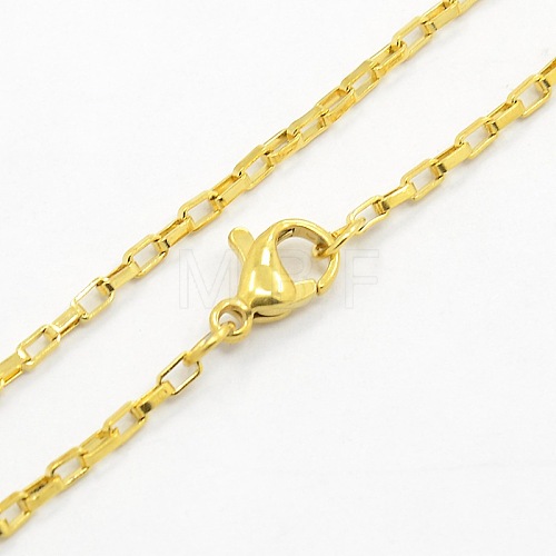 Unisex 304 Stainless Steel Box Chain Necklaces STAS-O037-70G-1