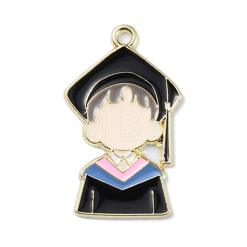 Graduation Theme Alloy Enamel Pendants ENAM-G226-01B-1