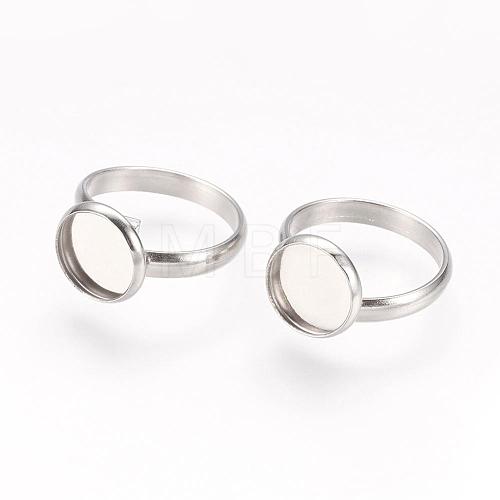 Adjustable 304 Stainless Steel Finger Rings Components STAS-L193-P-10mm-1