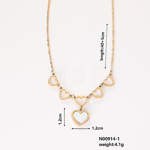 Stylish Stainless Steel & Plastic Heart Pendant Necklaces II9512-1-1