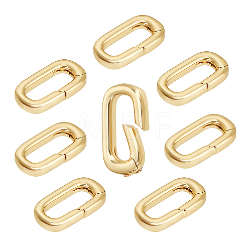 Unicraftale 8Pcs Brass Spring Gate Rings FIND-UN0003-20G-1