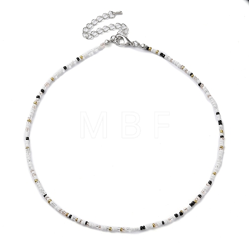 Glass Beaded Necklace NJEW-Z029-05V-1