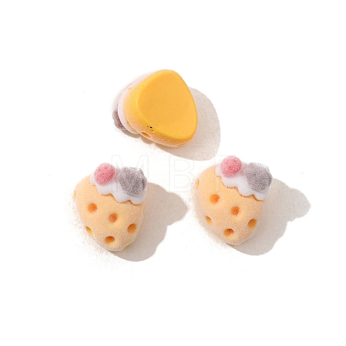 Food Theme Flocking Resin Cabochons PW-WG24078-03-1