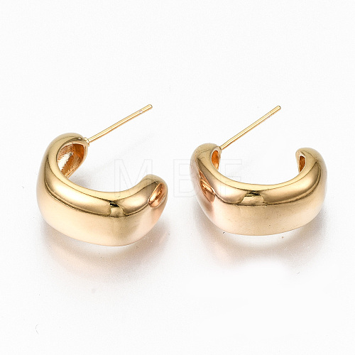 Brass Half Hoop Earrings KK-R117-036-NF-1