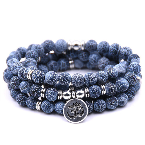 Bohemian Styles Natural Round Marble Beaded Stretch Bracelets for Women Men XW1500-10-1