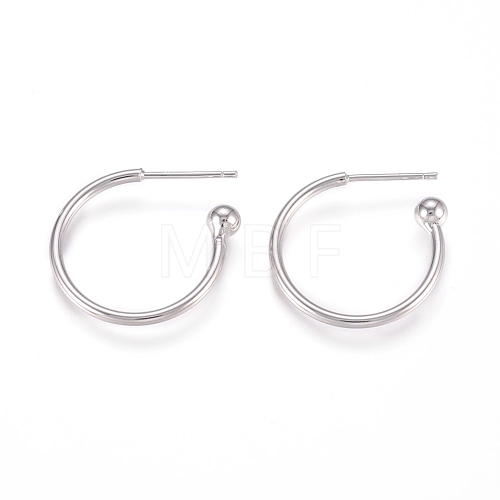 Brass Stud Earrings EJEW-L245-001P-1