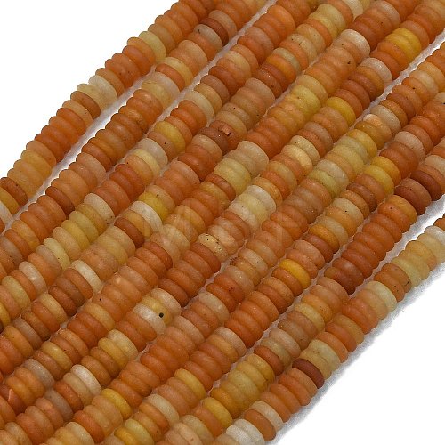 Frosted Natural Red Aventurine Beads Strands G-K389-C10-01-1