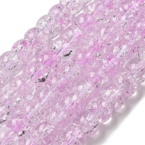 Transparent Spray Painting Crackle Glass Beads Strands GLAA-NH0001-05B-1