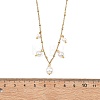 White Round Shell Pearl Pendant 304 Stainless Steel Satellite Chain Necklaces for Women NJEW-JN06100-4