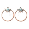 Alloy with Synthetic Turquoise Pendants FIND-B055-01J-1