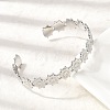 201 Stainless Steel Open Cuff Bangles for Women BJEW-Z162-02P-3