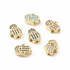 Rack Plating Brass Cubic Zirconia Beads KK-B051-03G-1