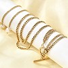 304 Stainless Steel 2-Strand Twisted Chain Necklaces for Women NJEW-K255-61G-2