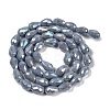 Opaque Solid Color Electroplate Glass Beads Strands EGLA-N013-P8mm-B05-2