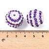 Striped Resin Rhinestone Beads OACR-A037-01A-3
