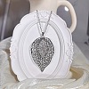 Vintage Alloy Crystal Rhinestone Hollow Leaf Pendant Necklaces for Women LS-ET3744-2