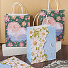 6Pcs 2 Styles 3D Flower Printed Paper Gift Bags with Handles ABAG-TAD0001-01-5