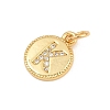 Brass Micro Pave Clear Cubic Zirconia Charms CU-CBA56CE-12G-K-2
