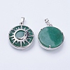 Natural Green Aventurine Pendants G-K234-B01-2