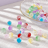 60Pcs 6 Colors Transparent Crackle Acrylic Beads CACR-AR0001-01-5