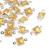 SHEGRACE Brass Pave Cubic Zirconia Square Connector Charms XGRQ2O014-440D-P-1
