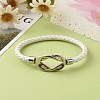 Braided Imitation Cowhide Leather Cord Bracelets for Couple BJEW-JB06443-49