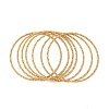 7Pcs PVD Vacuum Plating 304 Stainless Steel Textured Bangles Set for Women BJEW-A011-12D-G-1