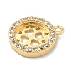 Rack Plating Brass Micro Pave Clear Cubic Zirconia Pendant Cabochon Setttings KK-L224-048G-2