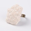 Adjustable Nuggets Lava Rock Gemstone Finger Rings RJEW-I013-02-2