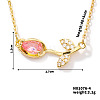 Fashionable Brass Pave Cubic Zirconia Tulip Flower Pendant Necklaces for Women SG6525-4-2
