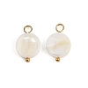 Natural Shell Disc Pendants X1-STAS-D378-31G-1